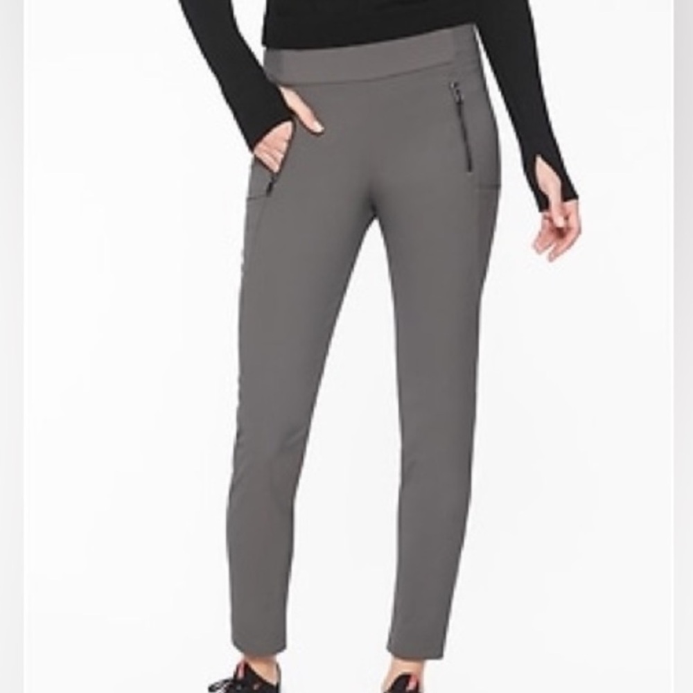 Athleta Headlands Hybrid Gray Pull-on Four Way Stretch Tight Pants Size 0
